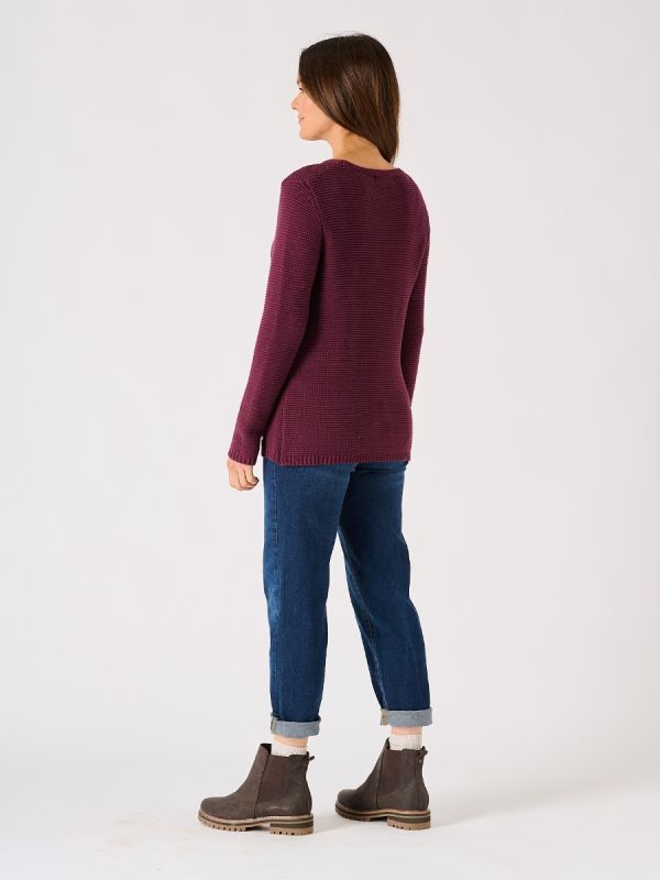Fig Cotton Tape Yarn Knitted Jumper - Skua