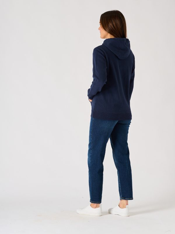 Navy Quba and Co Embroidered Hoodie - Stonechat 