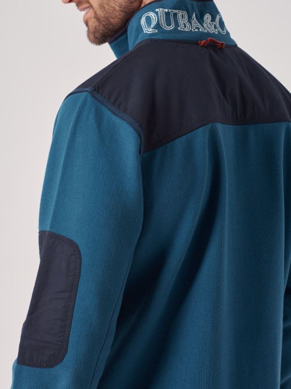 Stormont BLUE Half Zip Sweatshirt | Quba & Co
