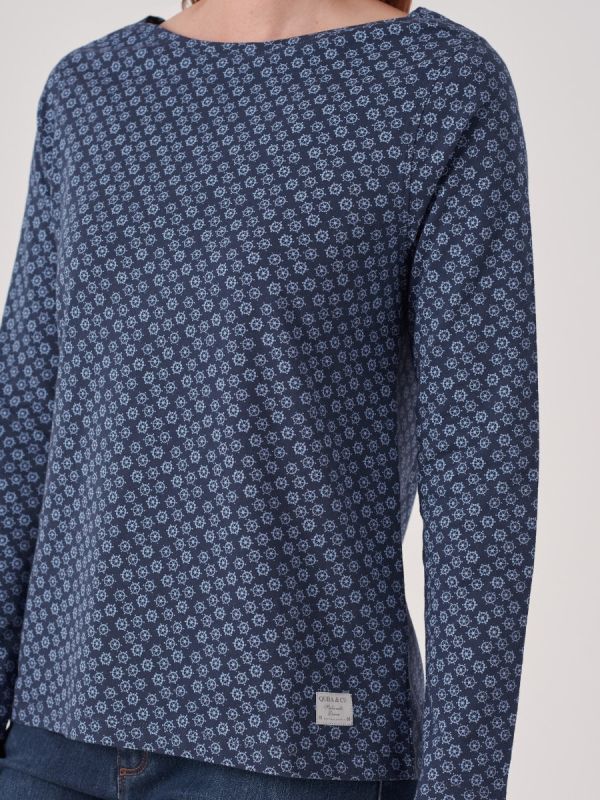 Taryn BLUE Long Sleeve T-shirt | Quba & Co