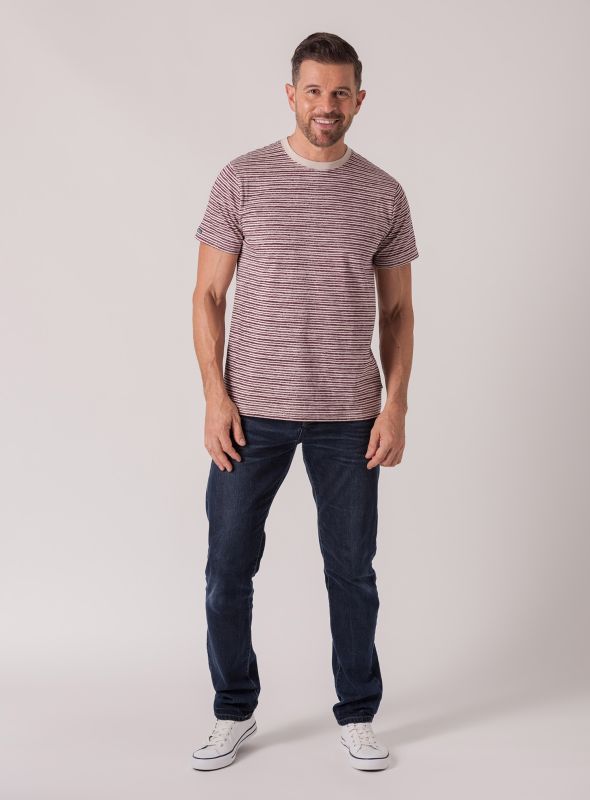 Tenberg Stripe Tee - Claret | Quba & Co Tops & T-Shirts