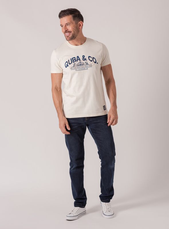 Tide Quba Embroidery Tee - Cream | Quba & Co Tops & T-Shirts
