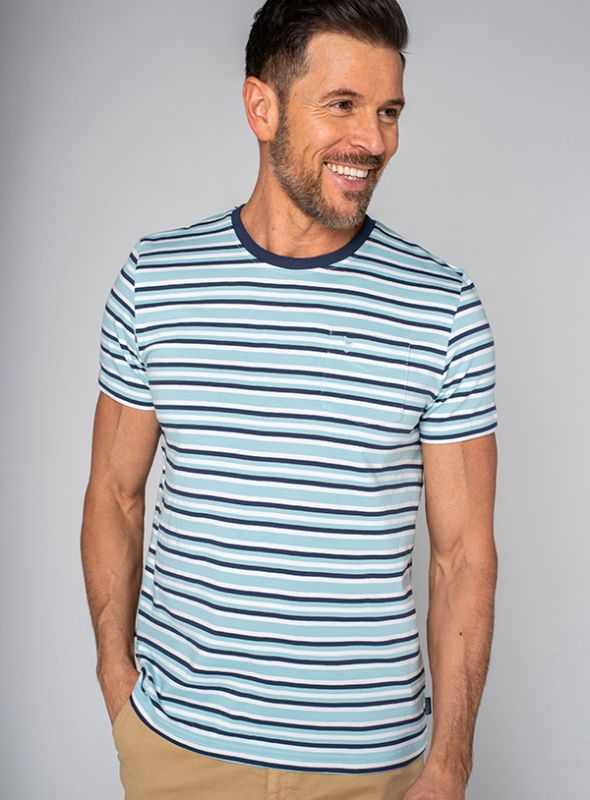 Tommy T-Shirt - Blue/Green/White Stripe