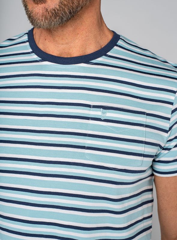 Tommy T-Shirt - Blue/Green/White Stripe