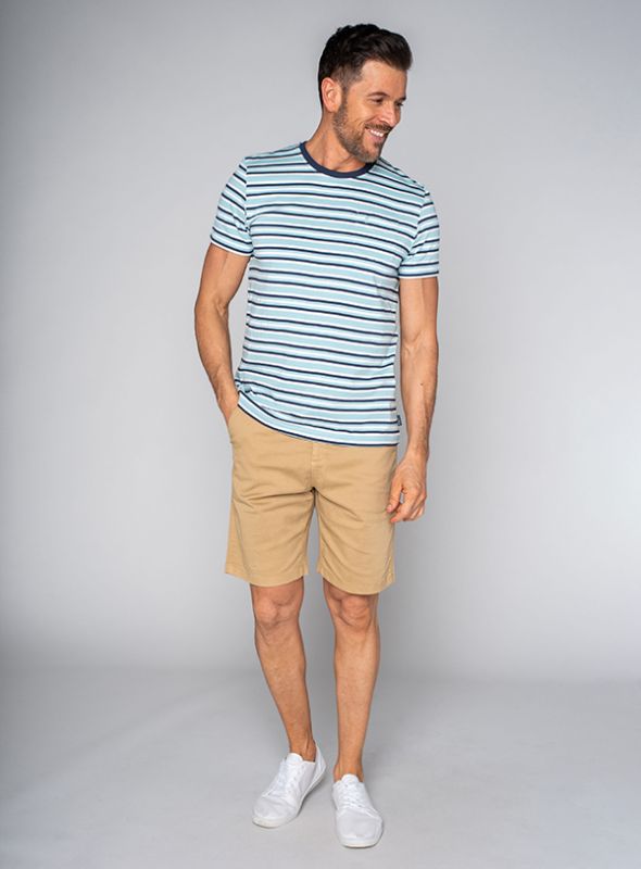 Tommy Striped T-Shirt - Prussian Blue/Mint Green | Quba & Co T-Shirts and Polos