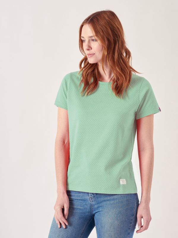 Tonya GREEN Textured T-Shirt | Quba & Co
