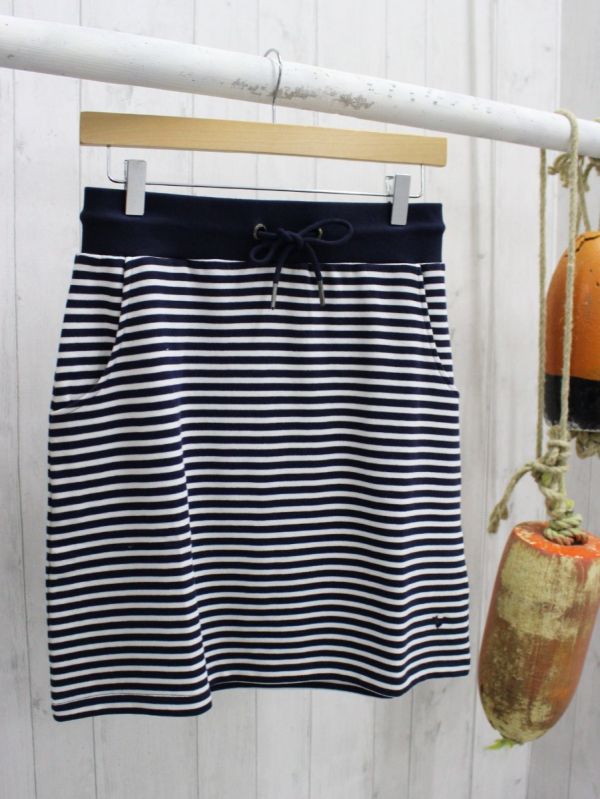 Twiss Loopback Striped Skirt Navy White