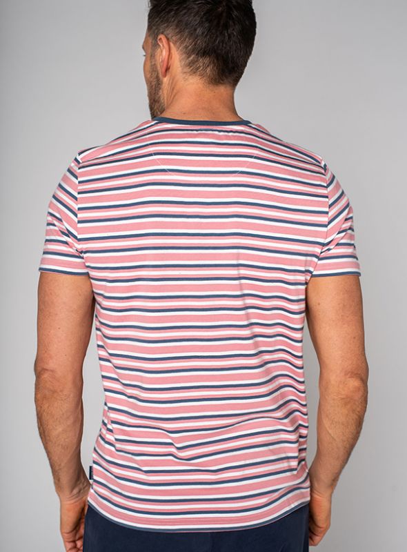 Tommy T-Shirt - Pink/Blue/White Stripe