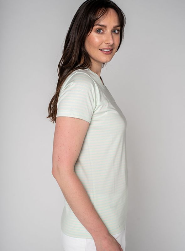 Becca Striped T-Shirt - Splash Green | Quba & Co Tops and T-Shirts
