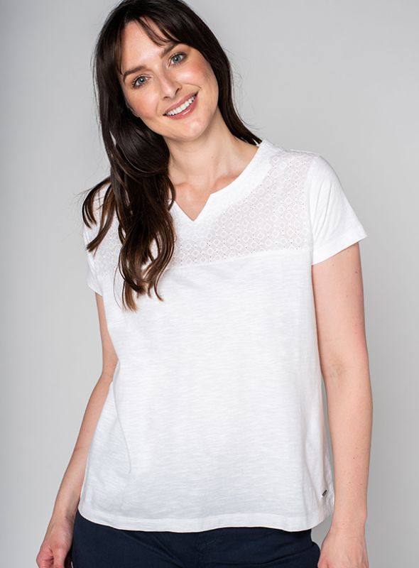 Ariana Woven T-Shirt - Optic White