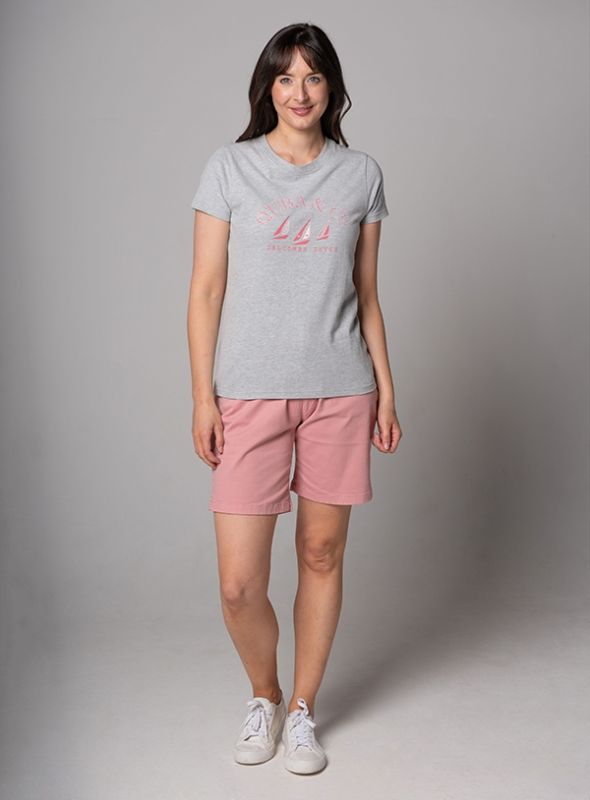 Paige Graphic T-Shirt - Grey Marl | Quba & Co Womens Tops and T-Shirts
