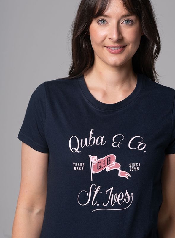 Women's St Ives Location T-Shirt - Navy | Quba & Co Tops & T-Shirts