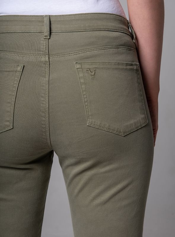 Suzan Cropped Trousers - Khaki Green