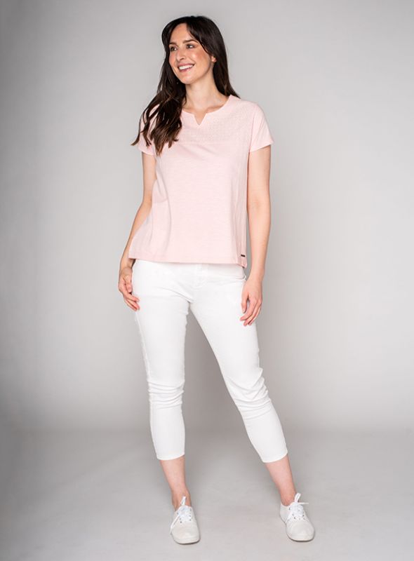 Ariana Woven T-Shirt - Peony Pink | Quba & Co Tops and T-Shirts