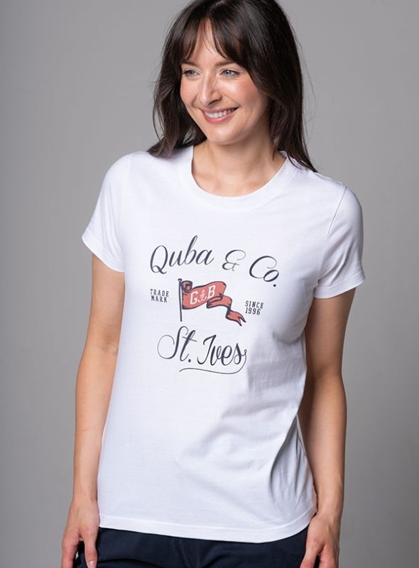 Women's St Ives Location T-Shirt - White | Quba & Co Tops & T-Shirts