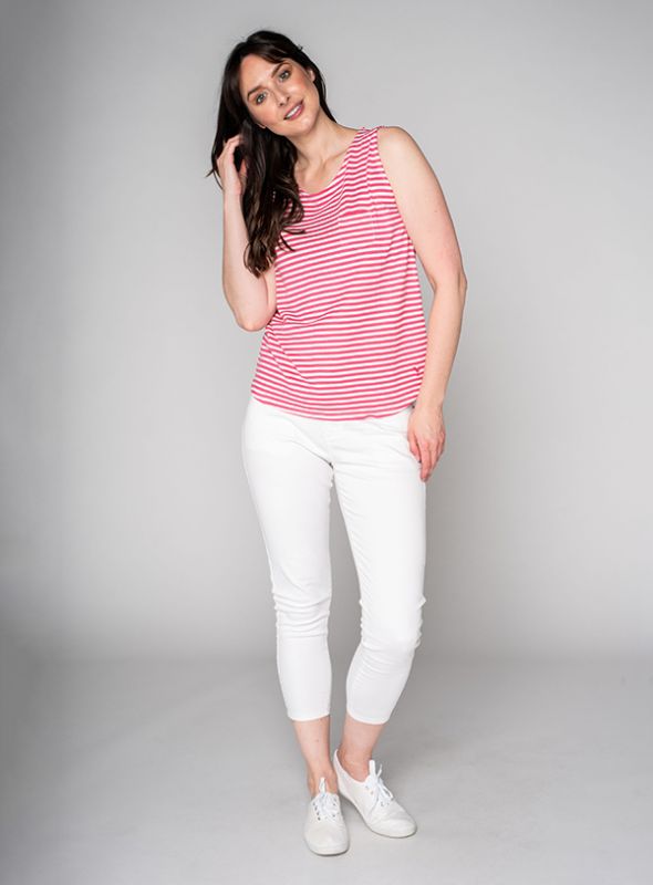 Whitby Striped Vest - Sorbet Pink | Quba & Co Tops and T-Shirts