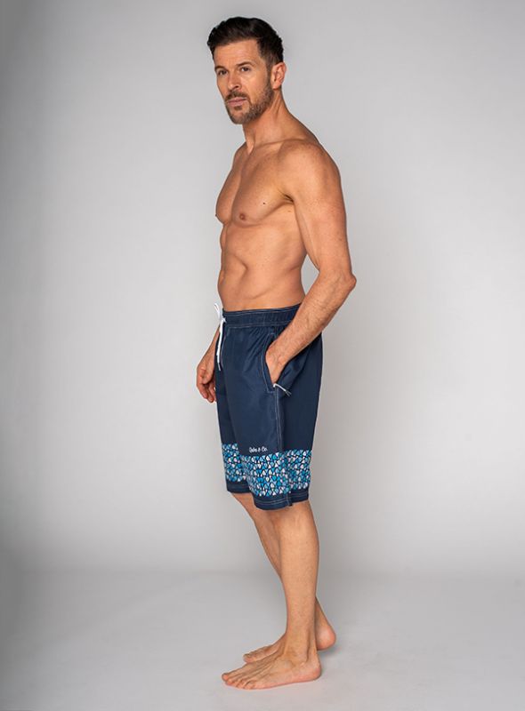 Sunny Printed Swim Shorts - Prussian Blue