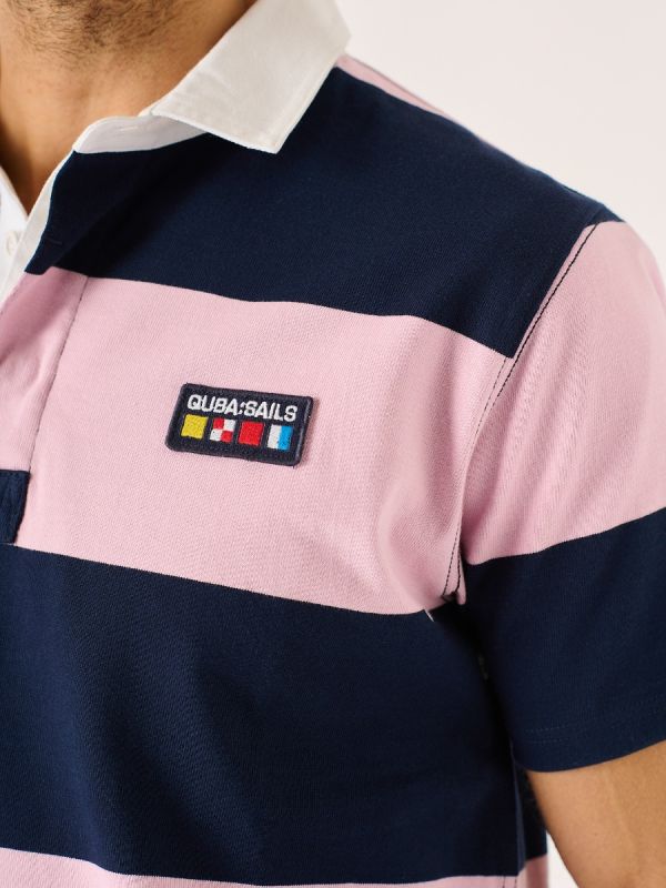 Pink Striped X-Series Short Sleeve Rugby Shirt - Watson