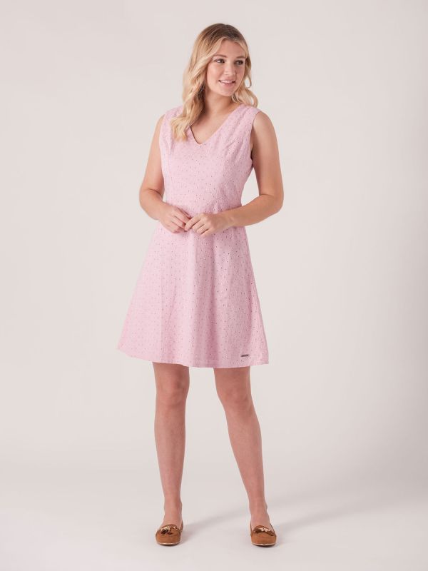 Wendy Broderie Dress - Pink Nectar
