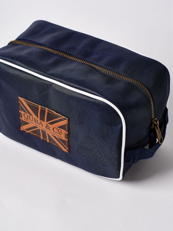 Wulf NAVY Square Wash Bag | Quba & Co Sailcloth Accessories