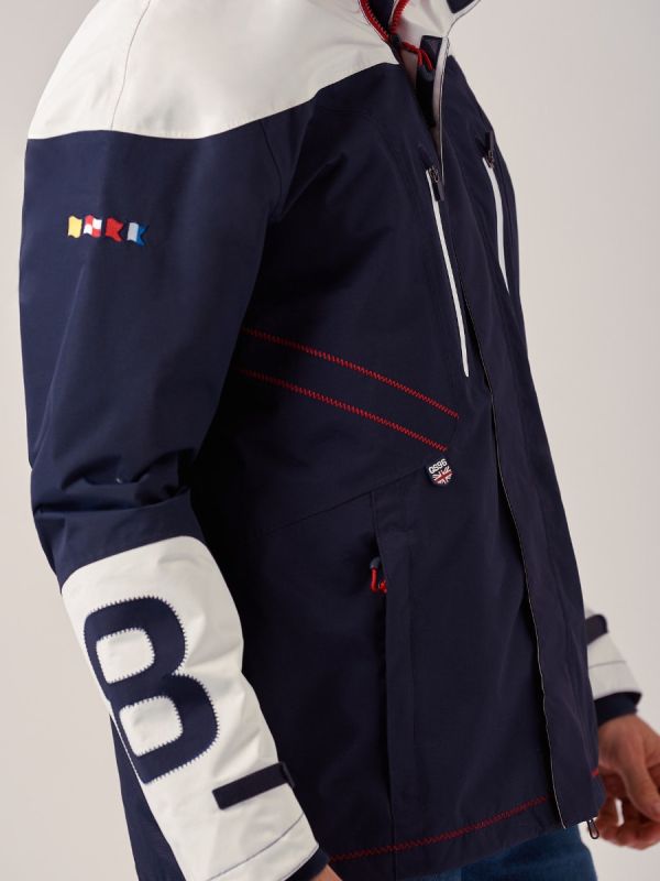 Mens NAVY WHITE  New X10 Sport Waterproof Jacket | Quba & Co