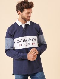 ANTi COUNTRY CLUB RUGBY SHIRT/ラグビーシャツ Navy Colour Block Long Sleeve Rugby Shirt - Banco