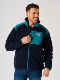 Men's Biasca X-Series Zip Borg Jacket NAVY/TEAL | Quba & Co