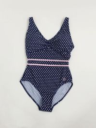 Farleton Multi Spot Swimsuit Navy | Quba & Co