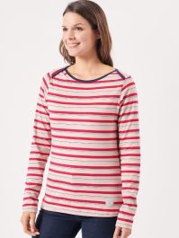 Weekday Danya striped boxy long sleeve t-shirt in black & white stripe