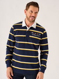 Dark Navy And Amber Quba And Co Lifestyle Rugby Shirt - Ade