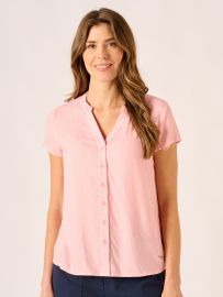 Pink and White Spot Notch Neck Blouse – Annelise
