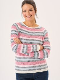 Multicoloured Raglan Textured Knitted Jumper - Barley
