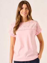 Pink Broderie T-shirt - Baylee