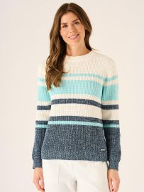 Brine Space Dye Knit Jumper in Navy and Turquoise