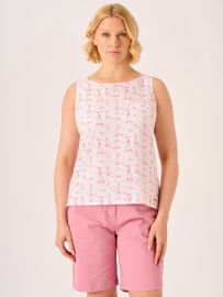 Pink Lighthouse Print Vest - Edi