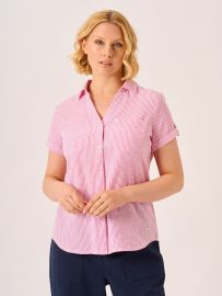 Pink Seersucker Stripe Shirt - Ellie