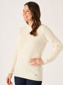 Foam White Diamond Cable Knit Jumper - Emmy