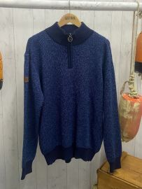 Navy and Blue Lifestyle Zip Neck Jumper - Fosters