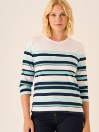Grace Multicoloured 3/4 Sleeve Yarn Dye T-Shirt 