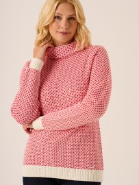 Grensa Cowl Neck Textured Jumper In Cherry