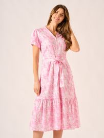 Pink Palm Print Dress - Hallie