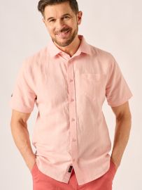 Pink Lifestyle Linen and Cotton Mix Shirt - Hanney