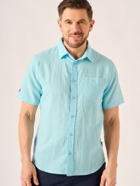 Splash Blue Lifestyle Linen and Cotton Mix Shirt - Hanney