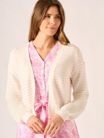 Foam White Pointelle Knit Cardigan - Jamy