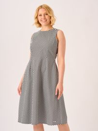 Navy and White Striped Dress-Jess