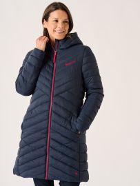 Kallister Longline Puffer Coat in Navy