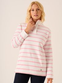 White and Pink Striped Rugby Top - Kayla