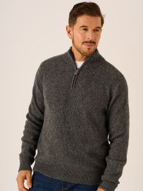 Charcoal Marl Merino Rich 1/4 Zip Jumper - Kobie