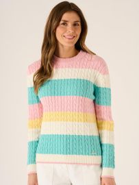 Lana Multicoloured Striped Cable Jumper