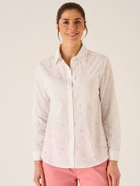 Laudine Woven Broderie Shirt In White